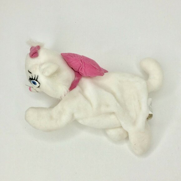 Disney Marie Aristocats 10" Plush Mini Bean Bag White Cat Collar Stuffed Animal - Picture 6 of 9